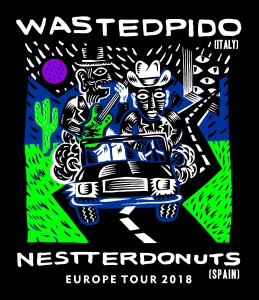 Wasted_Pido / Nestter_Donuts europe_tour_2018_poster_by Klaus_Koti