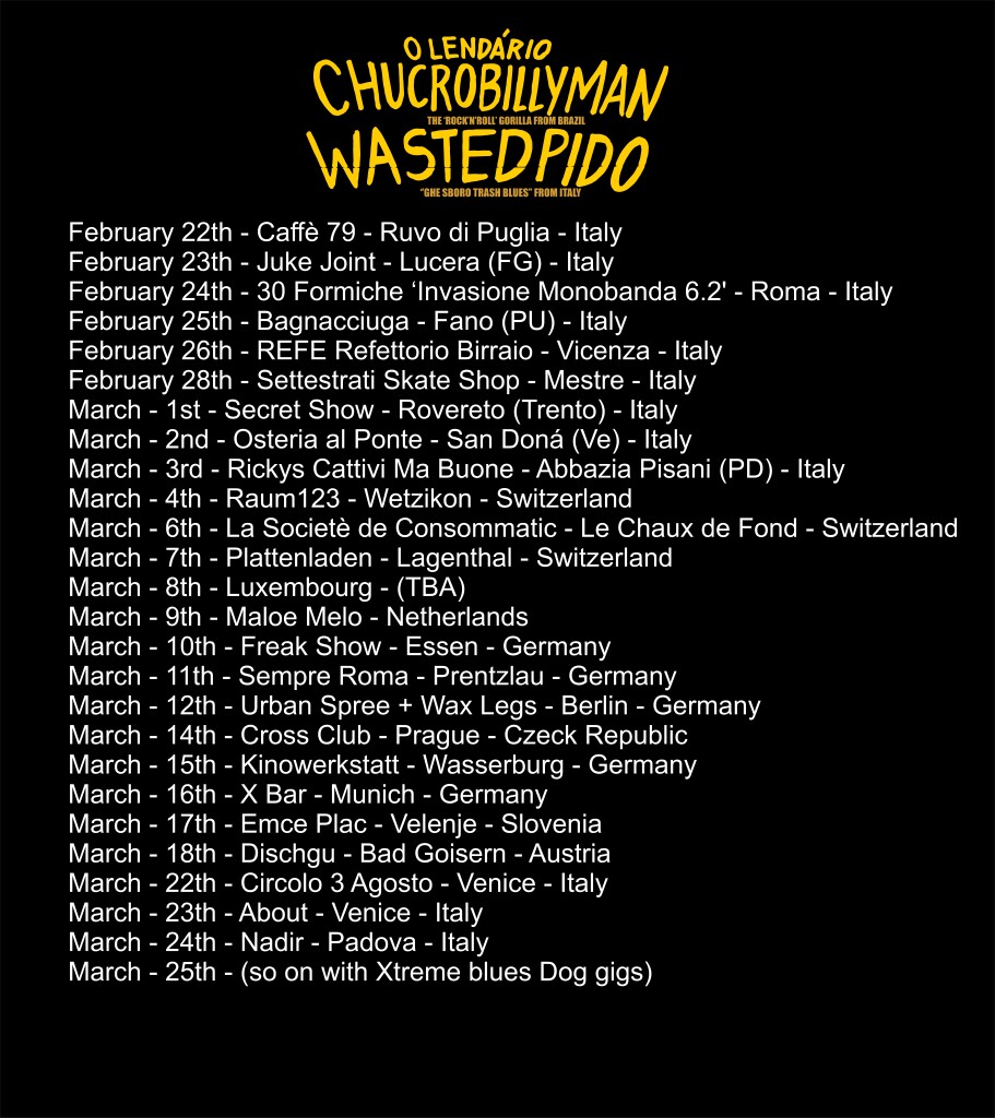 Cartaz Dates Chucro & pido Tour 2023 - definitive